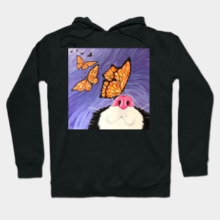 Butterfly Kisses on Cat Nose Hoodie